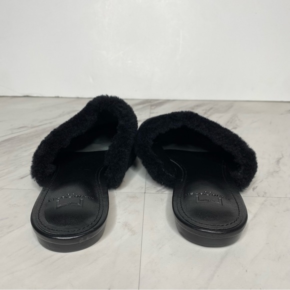 Marc Fisher Sabrinna Black Shearling Flat Mule 6.5 M - Picture 3 of 11